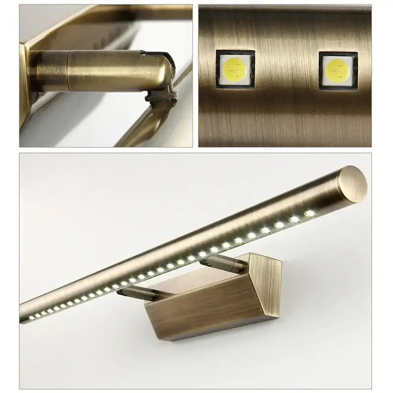 Modern copper bathroom mirror light with sleek led vanity strip