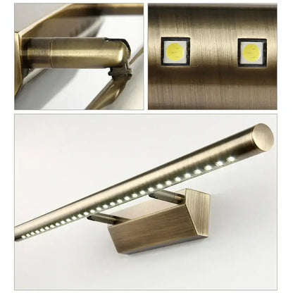Modern copper bathroom mirror light with sleek led vanity strip