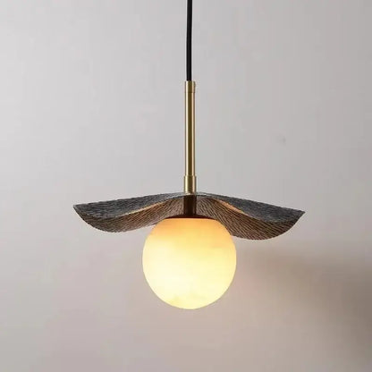 Modern copper bedside chandelier with marble ball for dining room