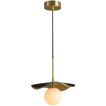 Modern copper bedside chandelier with marble ball for dining room