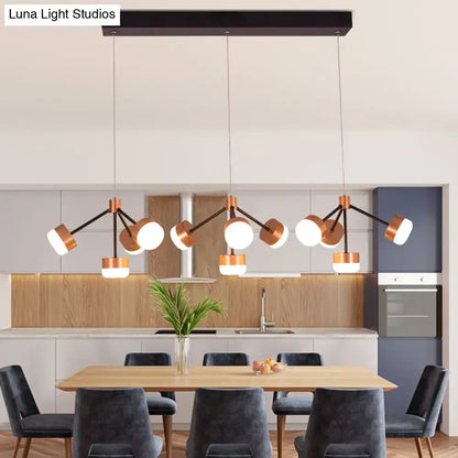 Modern copper & black sputnik ceiling island light for bedroom