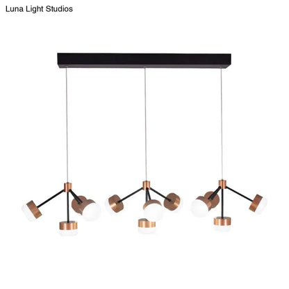 Modern copper & black sputnik ceiling island light for bedroom