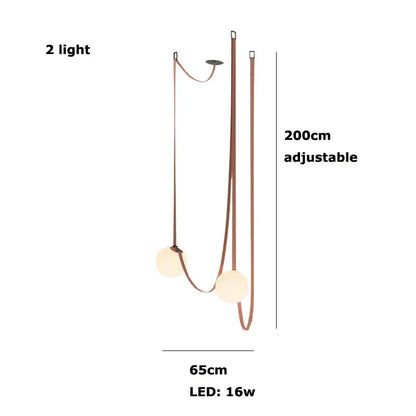Modern copper glass ball pendant lamp for dining room