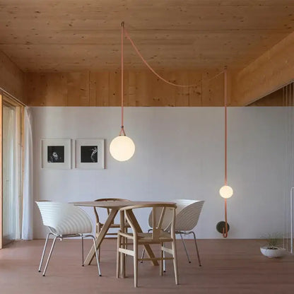 Modern copper glass ball pendant lamp for dining room