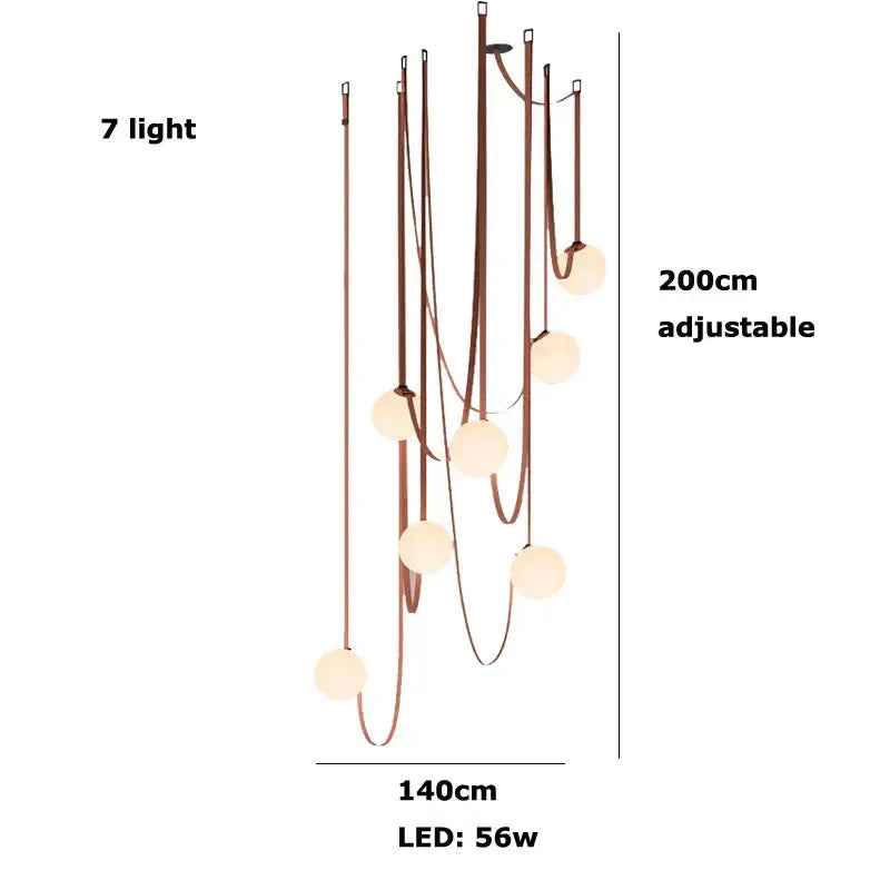 Modern copper glass ball pendant lamp for dining room