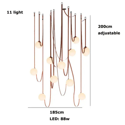 Modern copper glass ball pendant lamp for dining room
