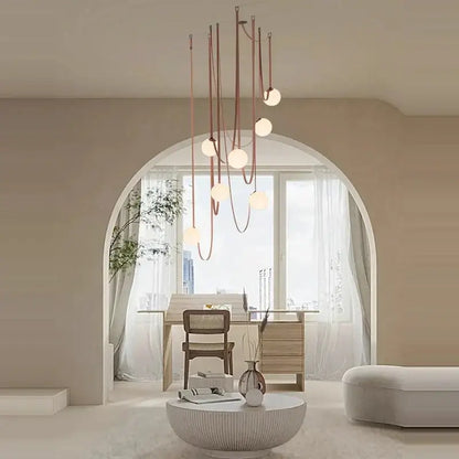 Modern copper glass ball pendant lamp for dining room