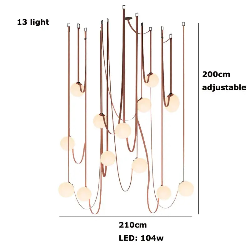 Modern copper glass ball pendant lamp for dining room