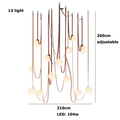 Modern copper glass ball pendant lamp for dining room