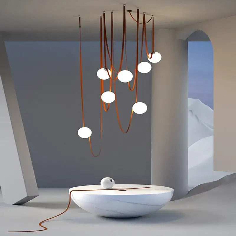 Modern copper glass ball pendant lamp for dining room