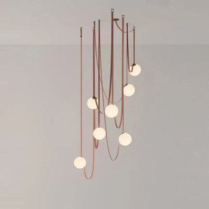 Modern copper glass ball pendant lamp for dining room