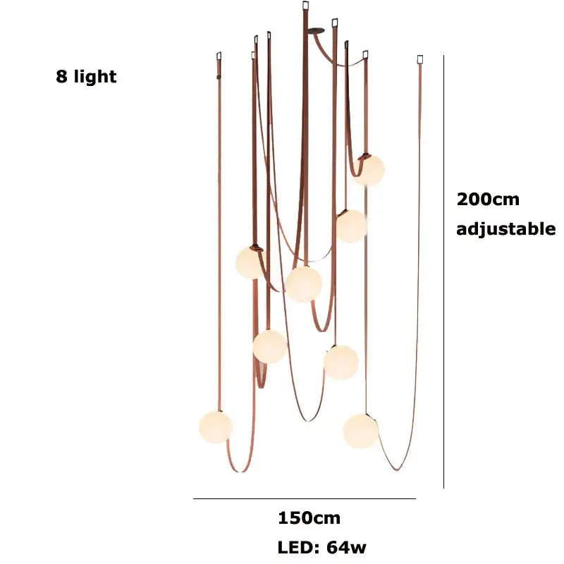 Modern copper glass ball pendant lamp for dining room