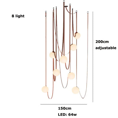 Modern copper glass ball pendant lamp for dining room