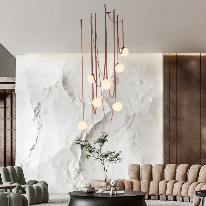 Modern copper glass ball pendant lamp for dining room