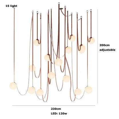 Modern copper glass ball pendant lamp for dining room