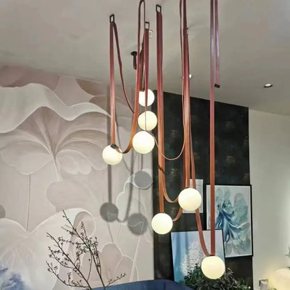 Modern copper glass ball pendant lamp for dining room