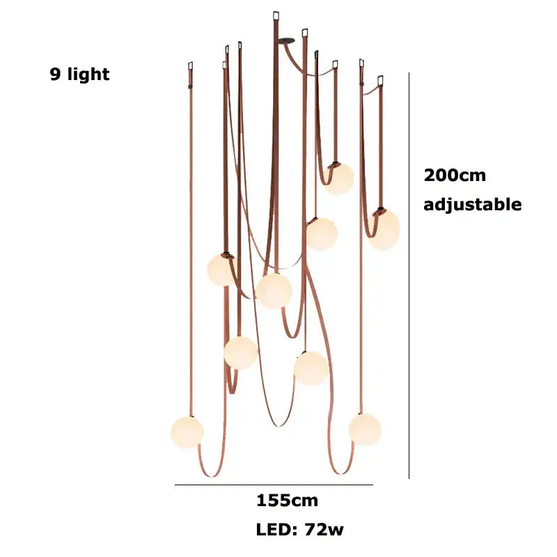 Modern copper glass ball pendant lamp for dining room