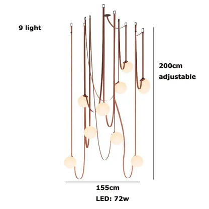 Modern copper glass ball pendant lamp for dining room