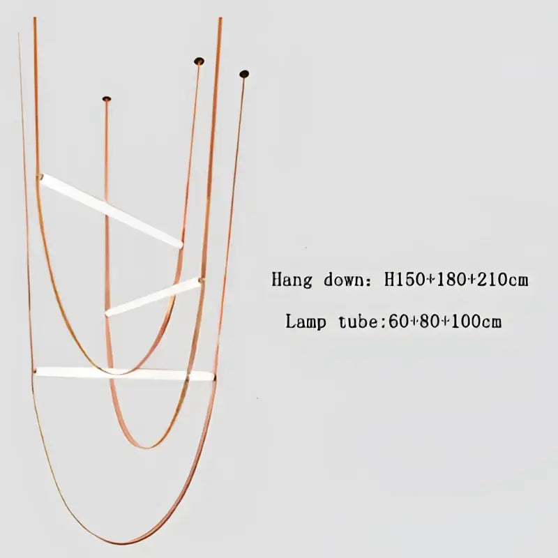 Modern copper leather belt chandelier for dining room