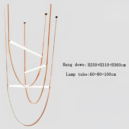 Modern copper leather belt chandelier for dining room