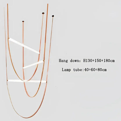 Modern copper leather belt chandelier for dining room