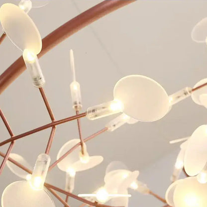 Modern copper heracleum chandelier dining room firefly light