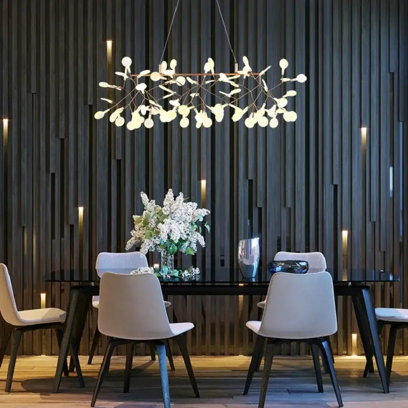 Modern copper heracleum chandelier dining room firefly light
