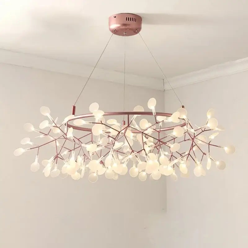 Modern copper heracleum chandelier dining room firefly light