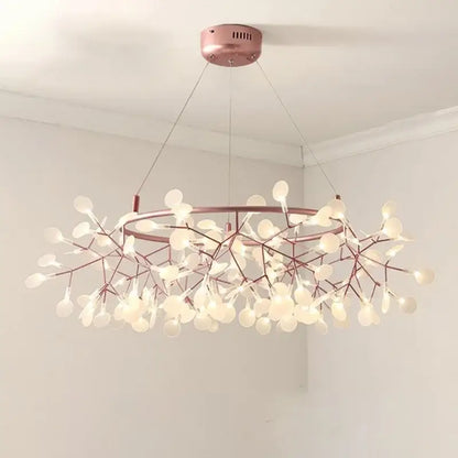 Modern copper heracleum chandelier dining room firefly light