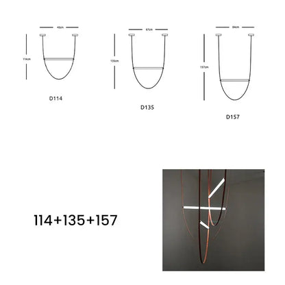 Modern copper leather bell pendant light office chandelier