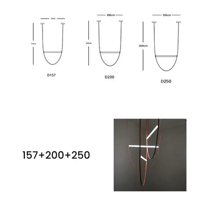 Modern copper leather bell pendant light office chandelier