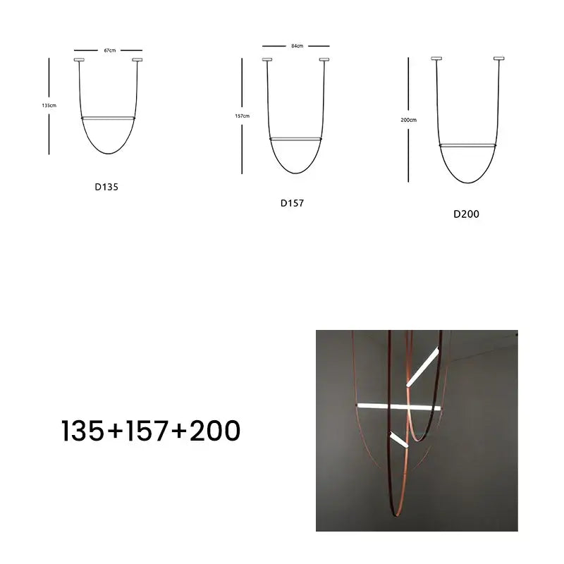 Modern copper leather bell pendant light office chandelier