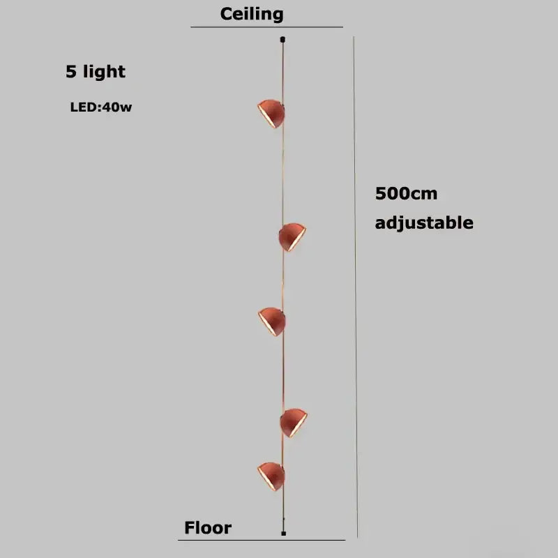 Modern copper led belt chandelier pendant light living room dimmable