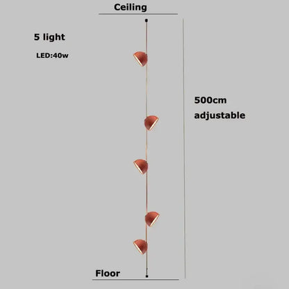 Modern copper led belt chandelier pendant light living room dimmable