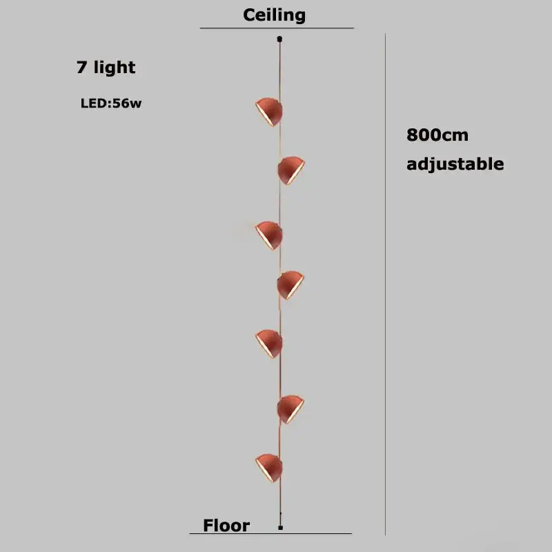 Modern copper led belt chandelier pendant light living room dimmable