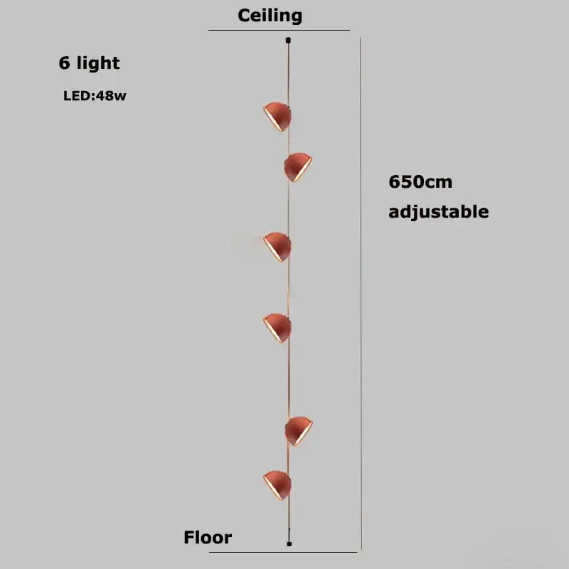 Modern copper led belt chandelier pendant light living room dimmable