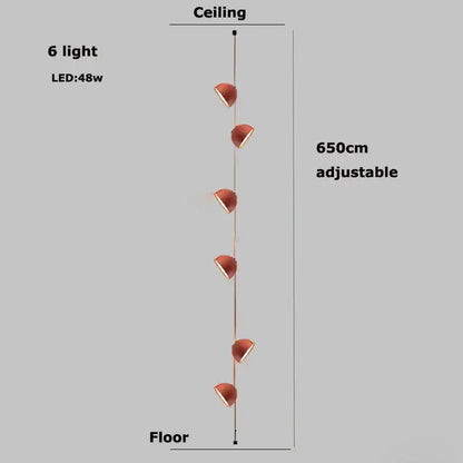 Modern copper led belt chandelier pendant light living room dimmable