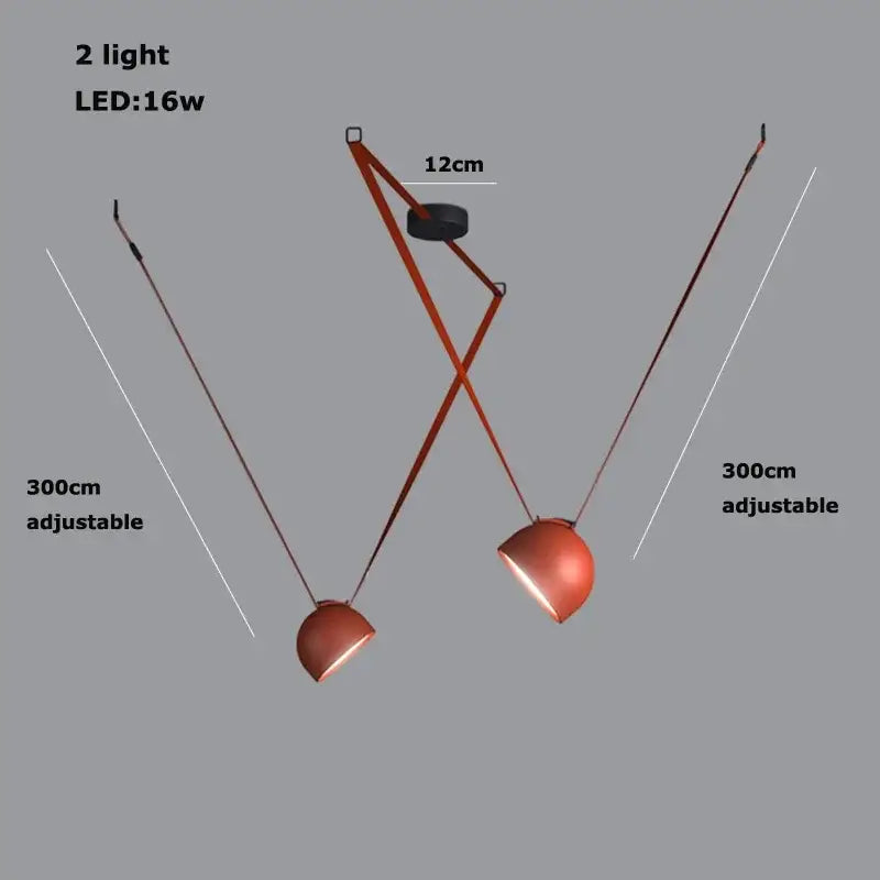 Modern copper led belt chandelier pendant light living room dimmable