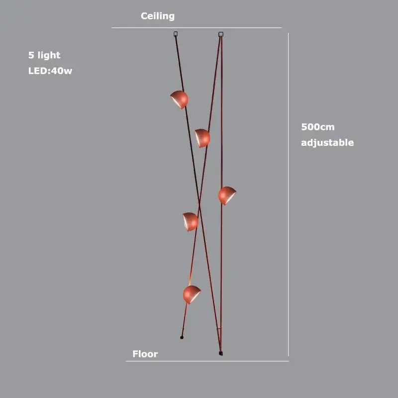 Modern copper led belt chandelier pendant light living room dimmable