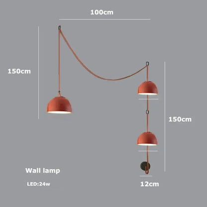 Modern copper led belt chandelier pendant light living room dimmable