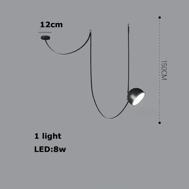 Modern copper led belt chandelier pendant light living room dimmable