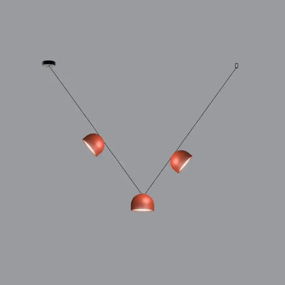 Modern copper led belt chandelier pendant light living room dimmable