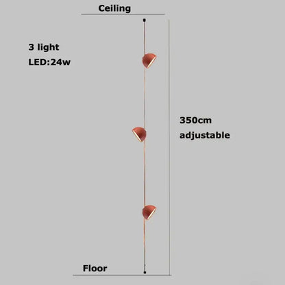 Modern copper led belt chandelier pendant light living room dimmable