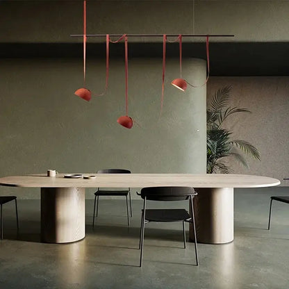 Modern copper led belt chandelier pendant light living room dimmable