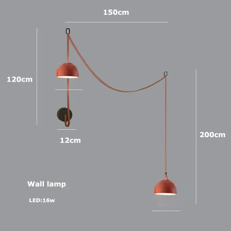 Modern copper led belt chandelier pendant light living room dimmable