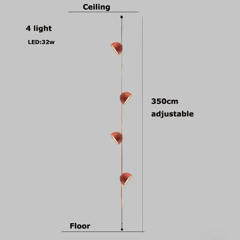 Modern copper led belt chandelier pendant light living room dimmable