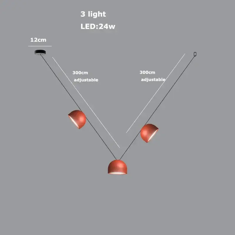 Modern copper led belt chandelier pendant light living room dimmable