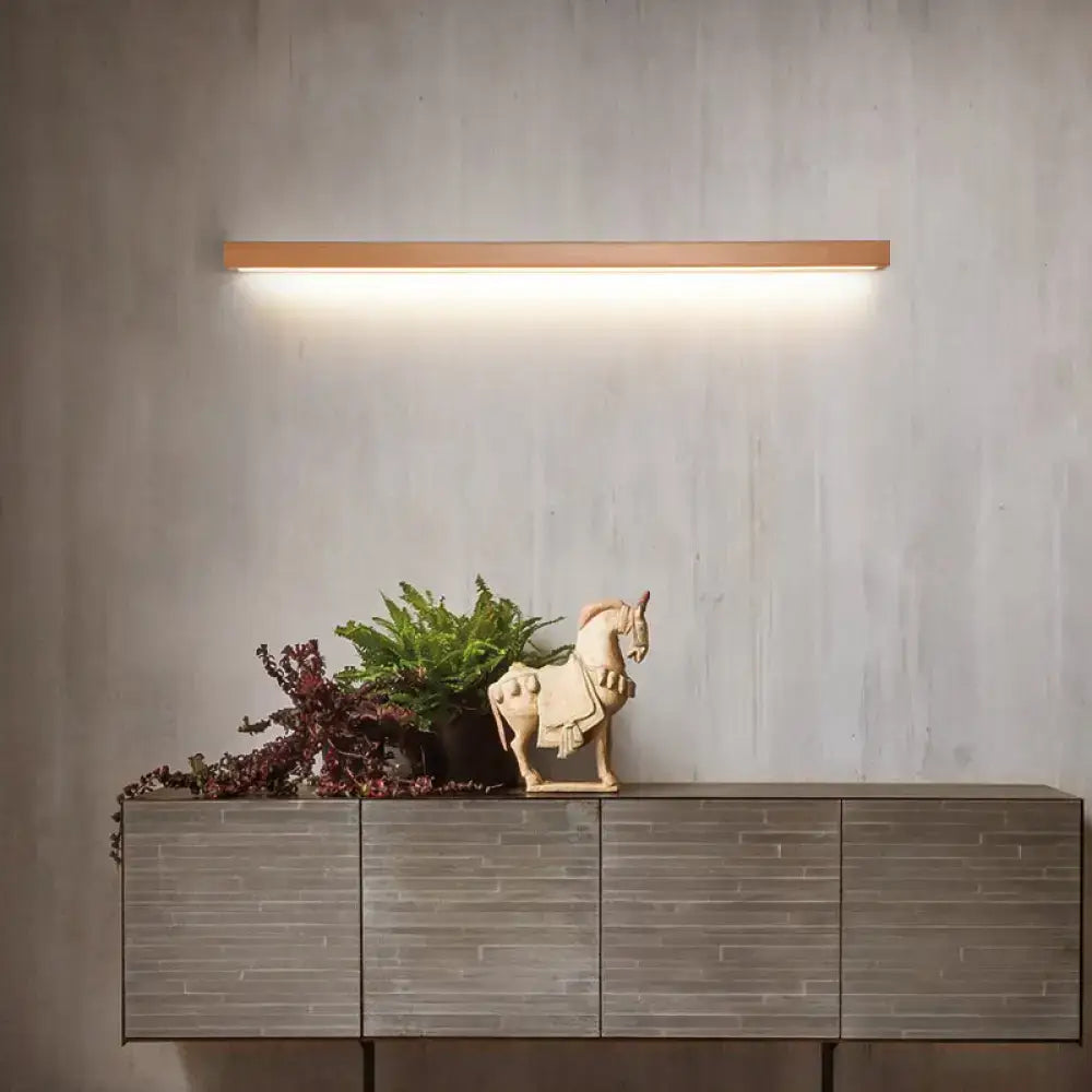 Modern copper linear shaped led wall sconce for living room lighting