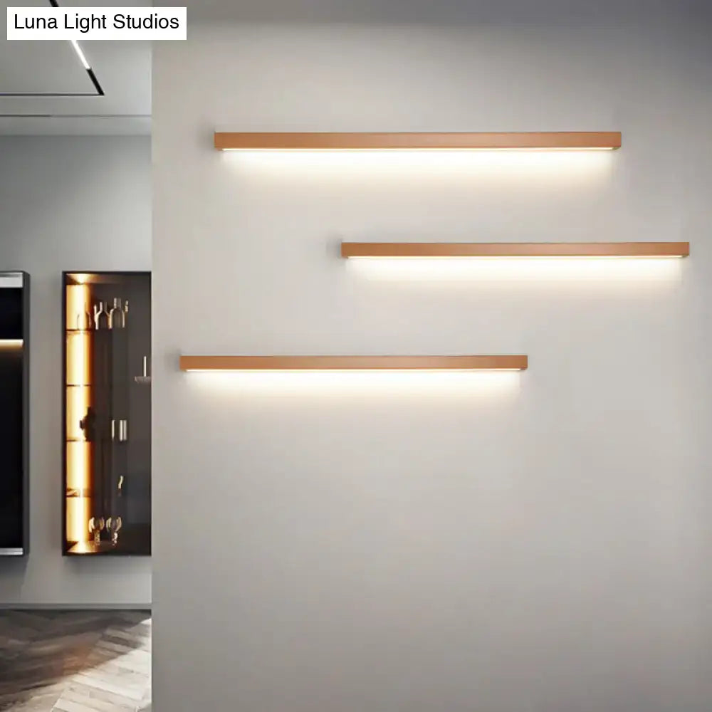 Modern copper linear shaped led wall sconce for living room lighting