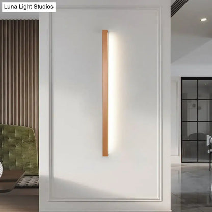 Modern copper linear shaped led wall sconce for living room lighting